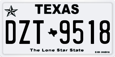 TX license plate DZT9518