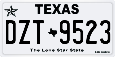TX license plate DZT9523