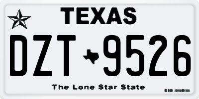 TX license plate DZT9526