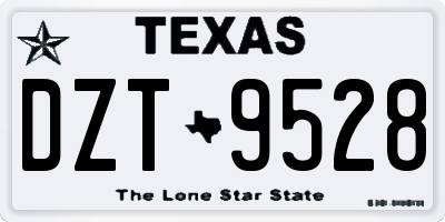 TX license plate DZT9528