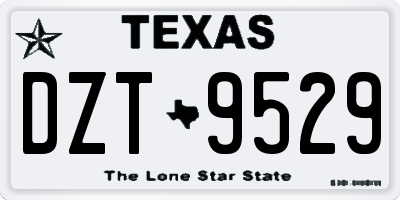 TX license plate DZT9529