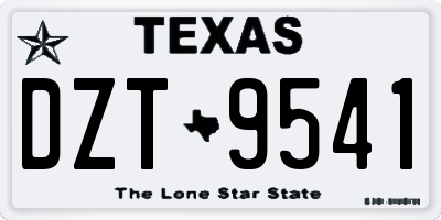 TX license plate DZT9541