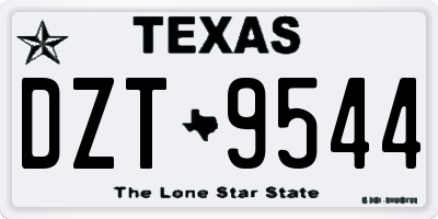 TX license plate DZT9544