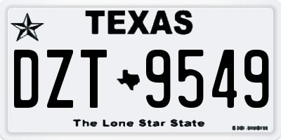 TX license plate DZT9549