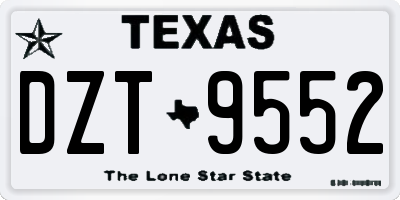 TX license plate DZT9552