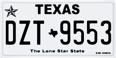 TX license plate DZT9553