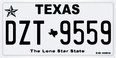 TX license plate DZT9559
