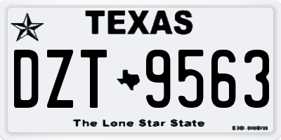 TX license plate DZT9563