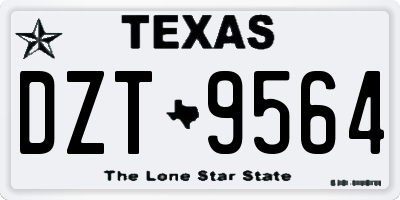 TX license plate DZT9564
