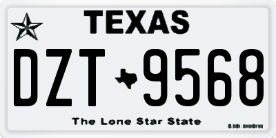 TX license plate DZT9568