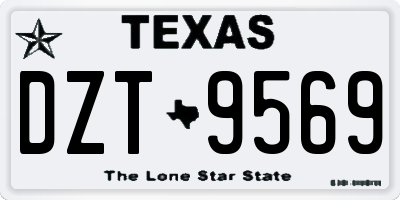 TX license plate DZT9569