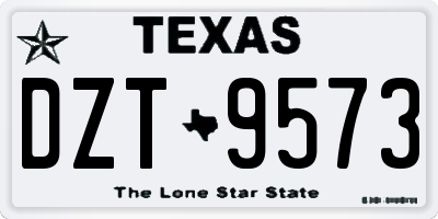TX license plate DZT9573