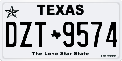 TX license plate DZT9574