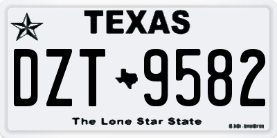 TX license plate DZT9582