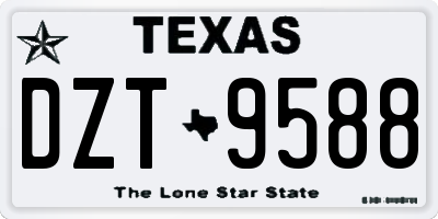 TX license plate DZT9588