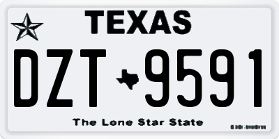 TX license plate DZT9591