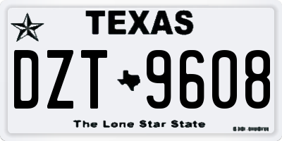TX license plate DZT9608