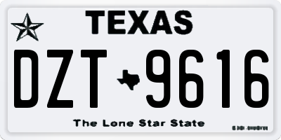 TX license plate DZT9616