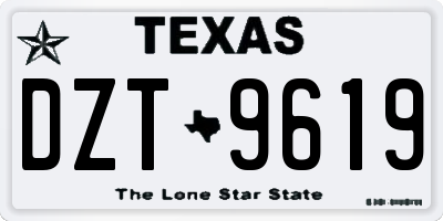 TX license plate DZT9619