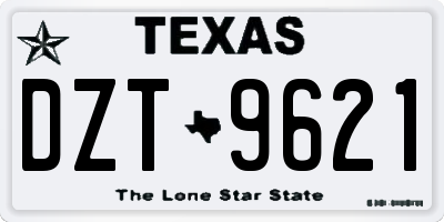TX license plate DZT9621
