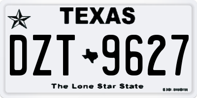 TX license plate DZT9627