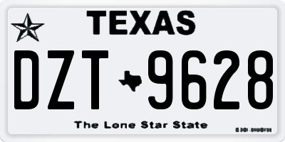 TX license plate DZT9628