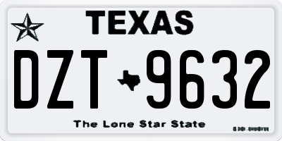 TX license plate DZT9632