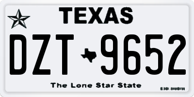 TX license plate DZT9652