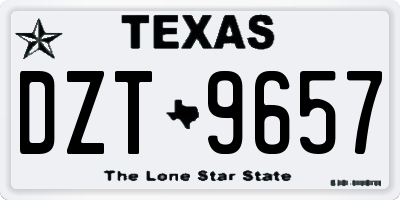 TX license plate DZT9657