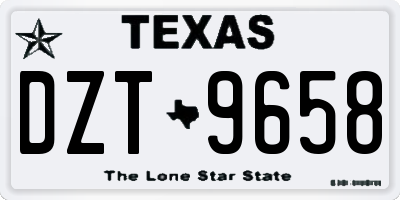TX license plate DZT9658