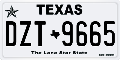 TX license plate DZT9665