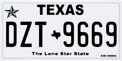 TX license plate DZT9669