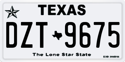 TX license plate DZT9675