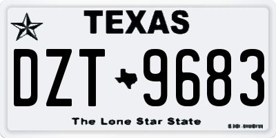 TX license plate DZT9683