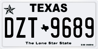 TX license plate DZT9689