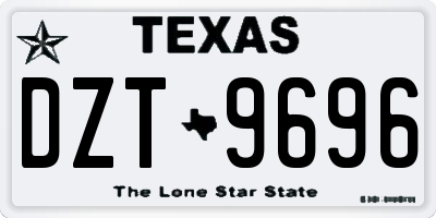 TX license plate DZT9696