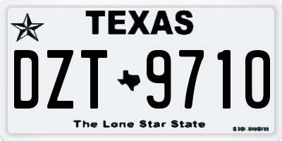 TX license plate DZT9710