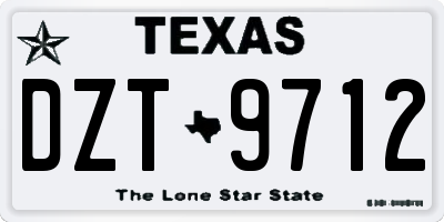 TX license plate DZT9712