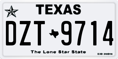 TX license plate DZT9714