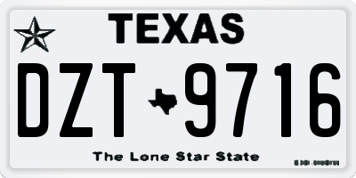 TX license plate DZT9716