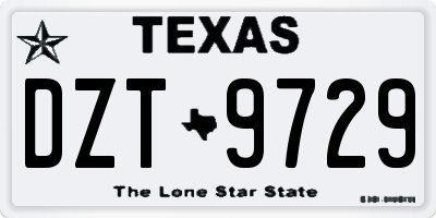 TX license plate DZT9729