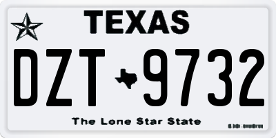 TX license plate DZT9732