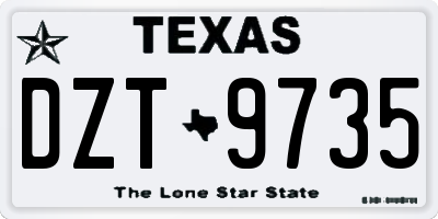 TX license plate DZT9735