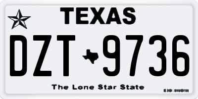 TX license plate DZT9736