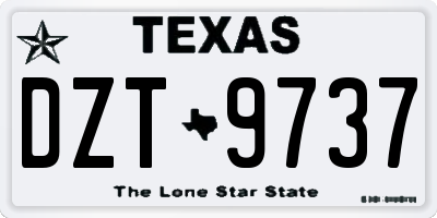 TX license plate DZT9737