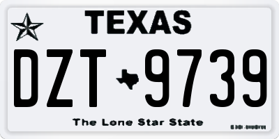 TX license plate DZT9739