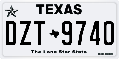 TX license plate DZT9740