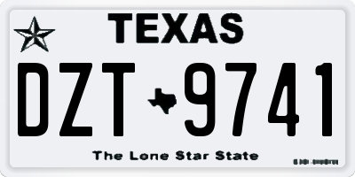 TX license plate DZT9741