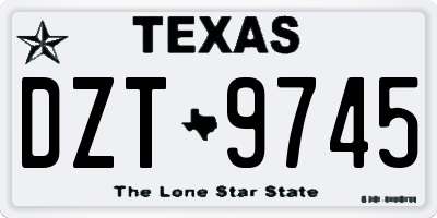 TX license plate DZT9745