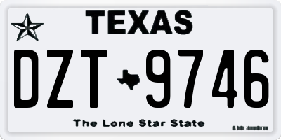 TX license plate DZT9746